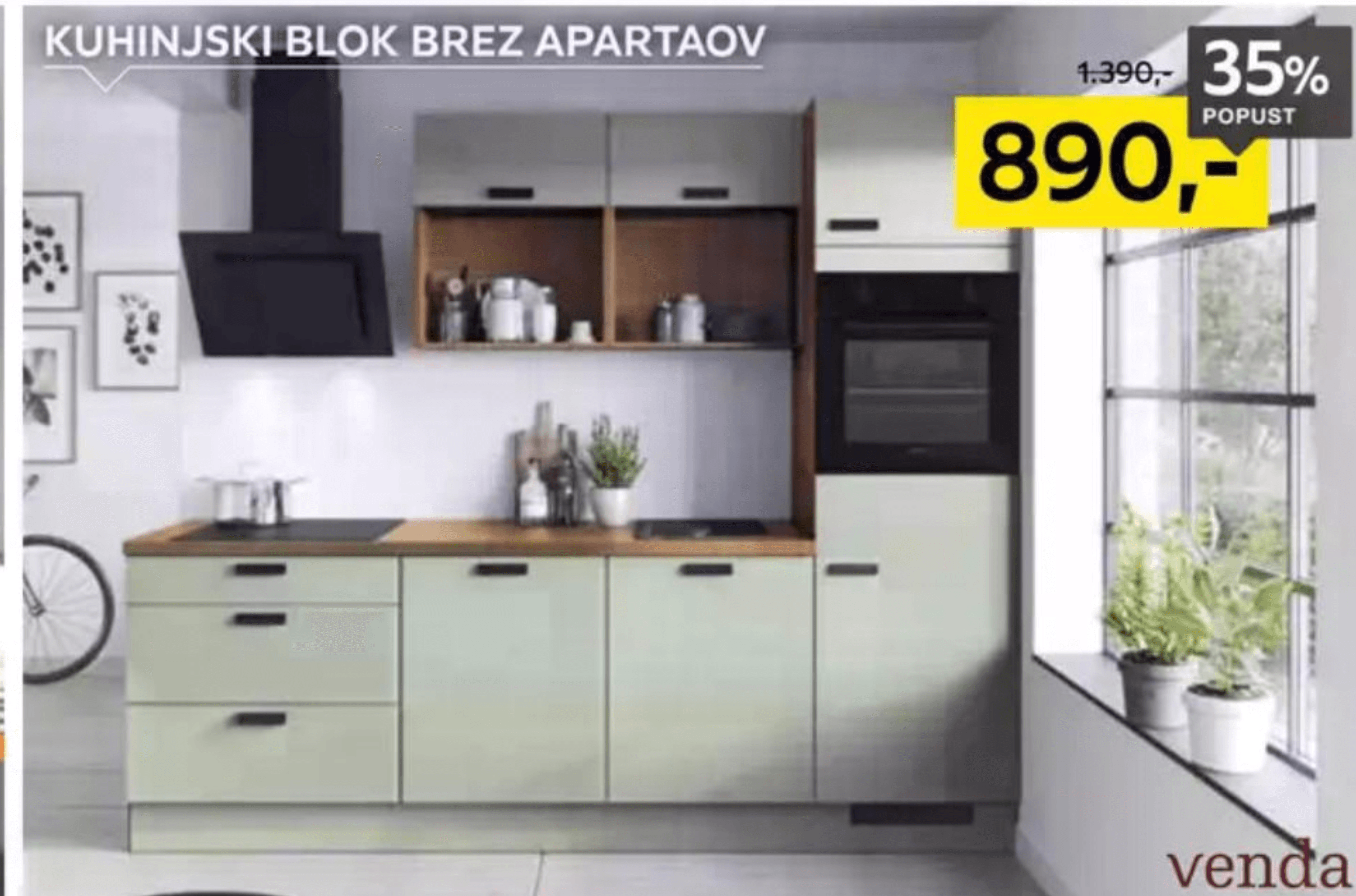 Kuhinjski blok brez aparatov