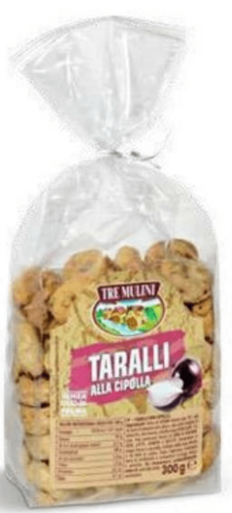 Tre Mulini Slani prigrizek Taralli s čebulo 300 g
