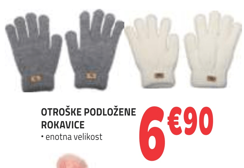 Otroške podložene rokavice
