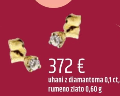 Uhani z diamantoma 0,60 g - Akcija v trgovini E.Leclerc