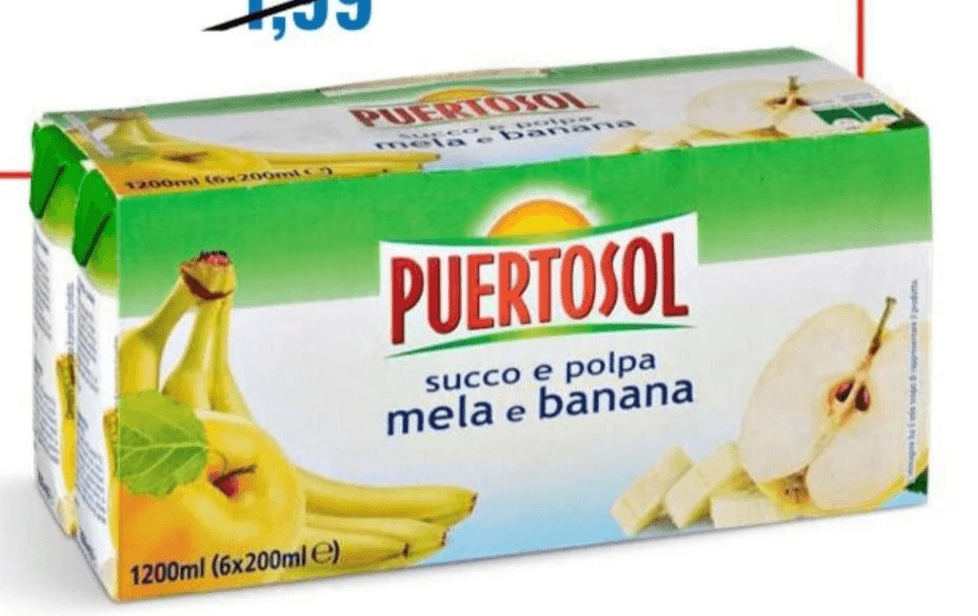 Puertosol Nektar jabolko in banana 6 x 200 ml