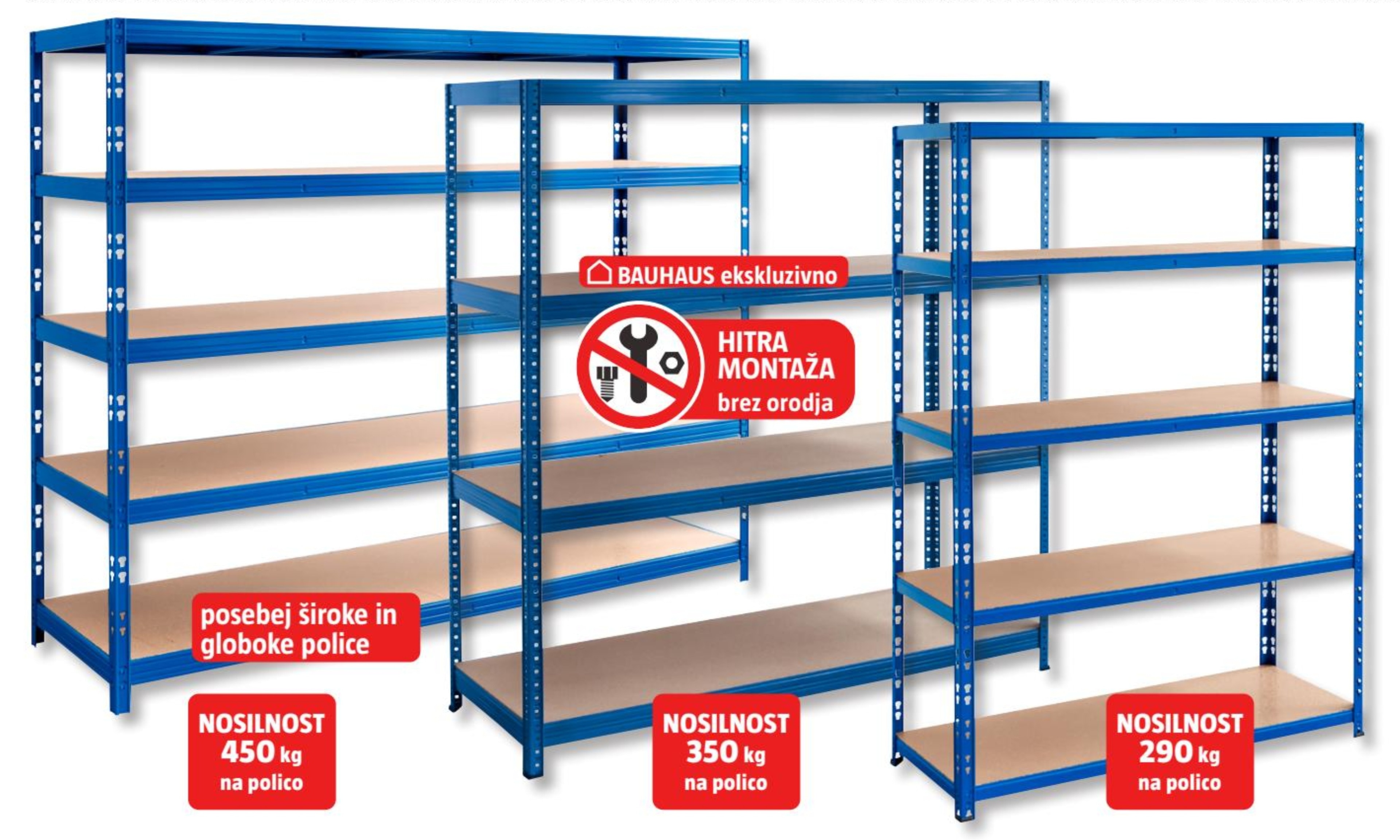 Težkonosilni kovinski regal 'Mega' - Akcija v trgovini Bauhaus