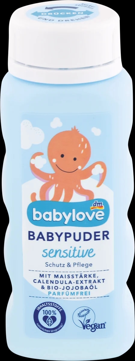babylove Sensitive otroški puder v prahu 100 g
