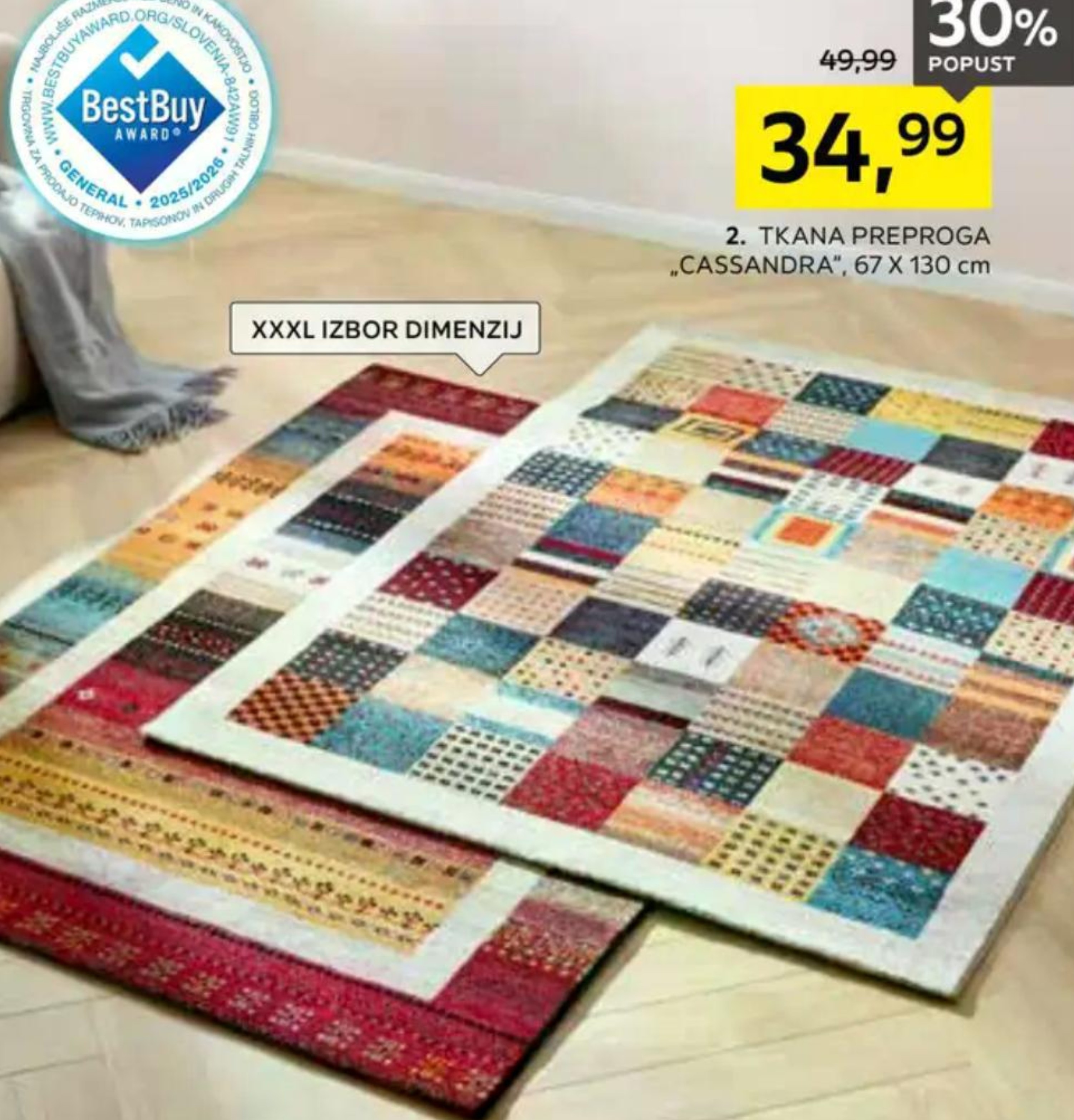 Novel Tkana preproga „Cassandra" 67 X 130 cm