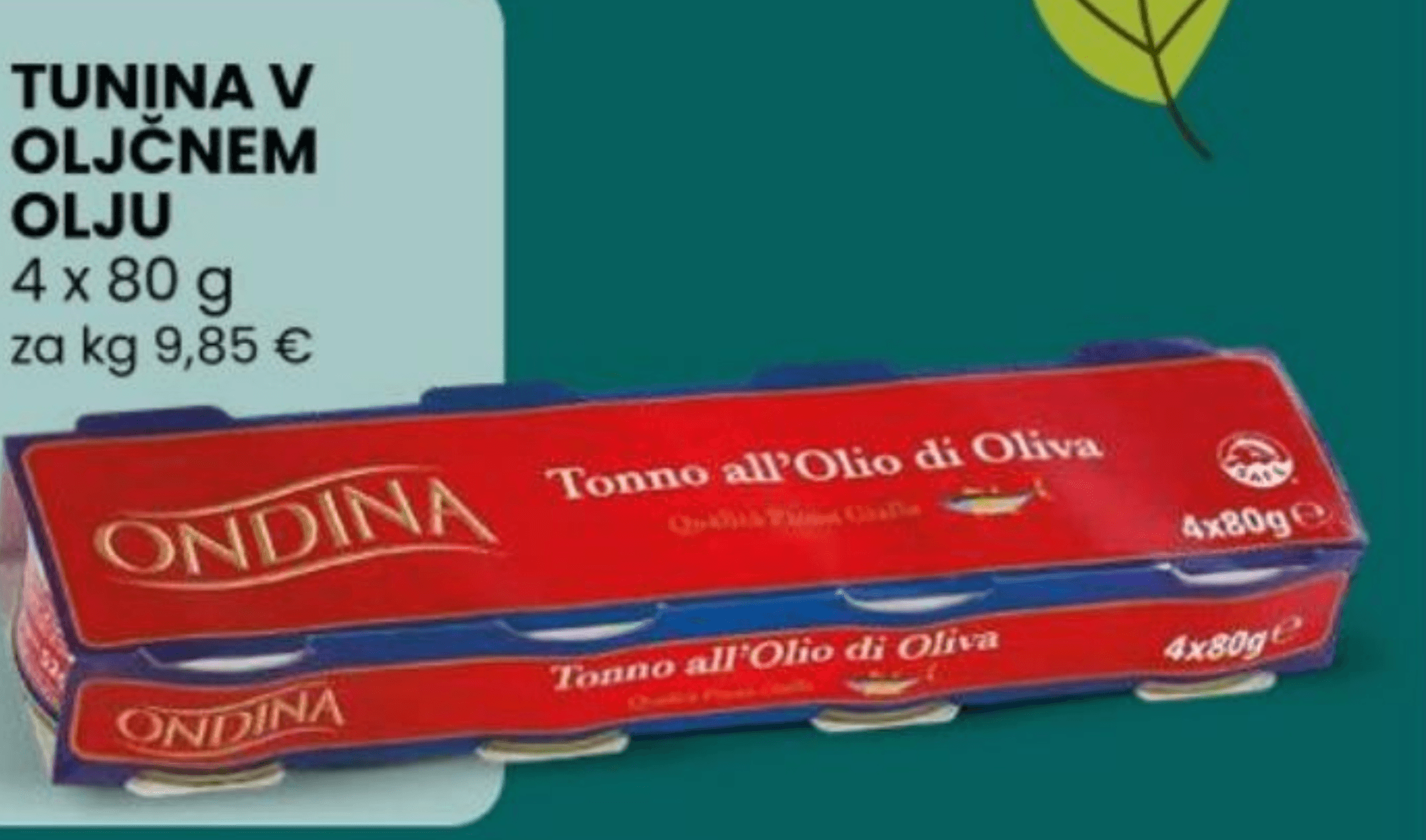 Tunina v oljčnem olju 4 x 80 g
