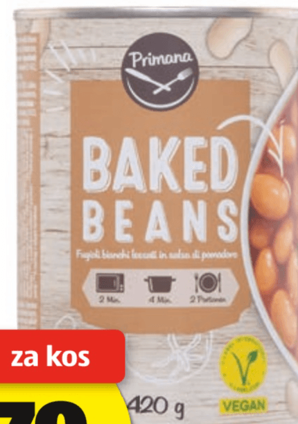 Primana Pečen fižol v paradižnikovi omaki 420 g