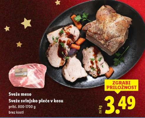 Sveže meso Sveže svinjsko pleče v kosu pribl. 800-1700 g