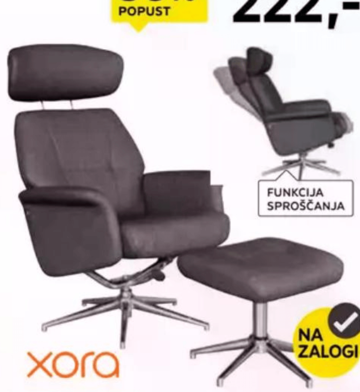 TV-fotelj s taburejem