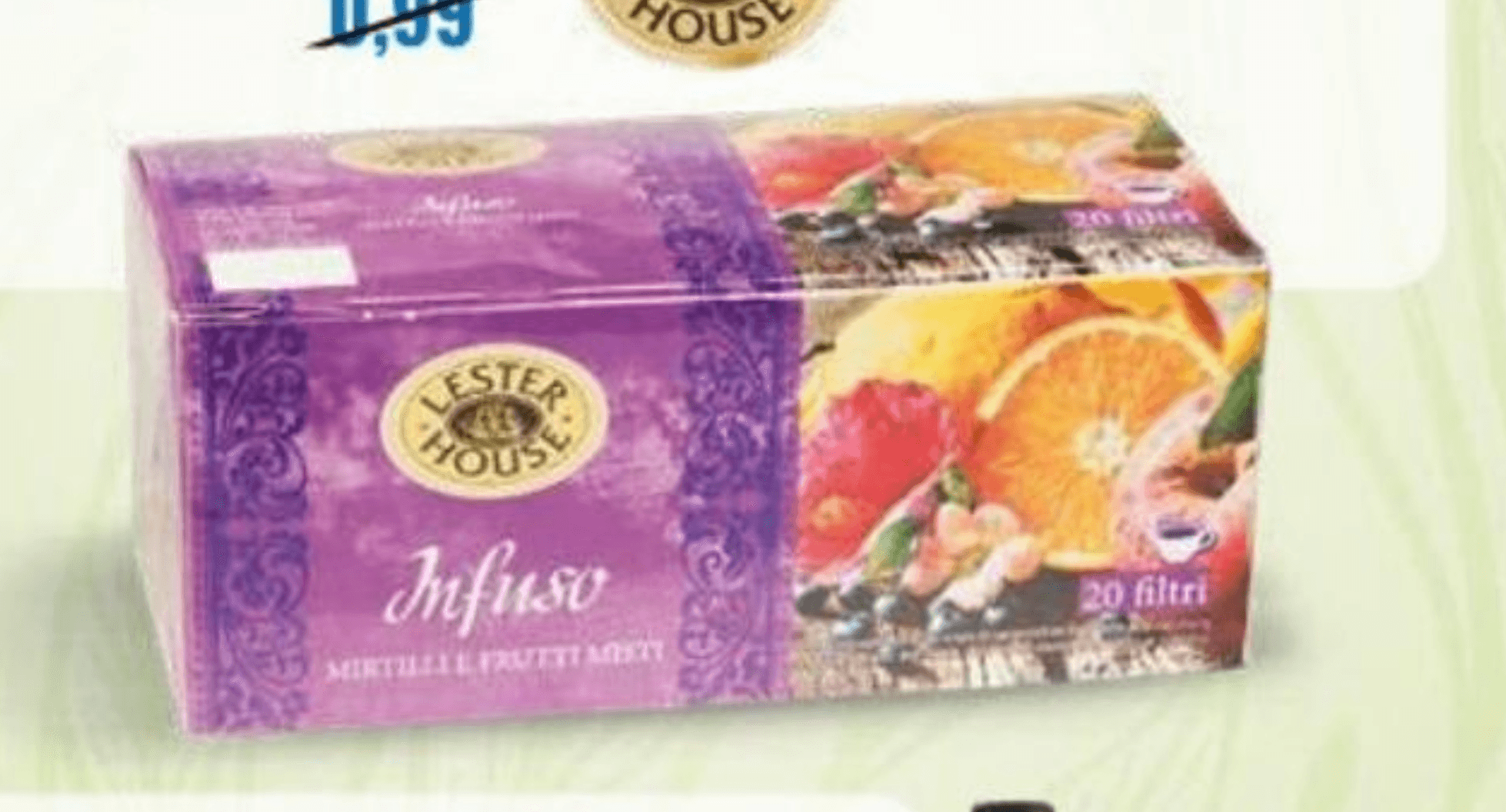 Aromatiziran čaj, borovnice in sadje 20 vrečk, 40 g