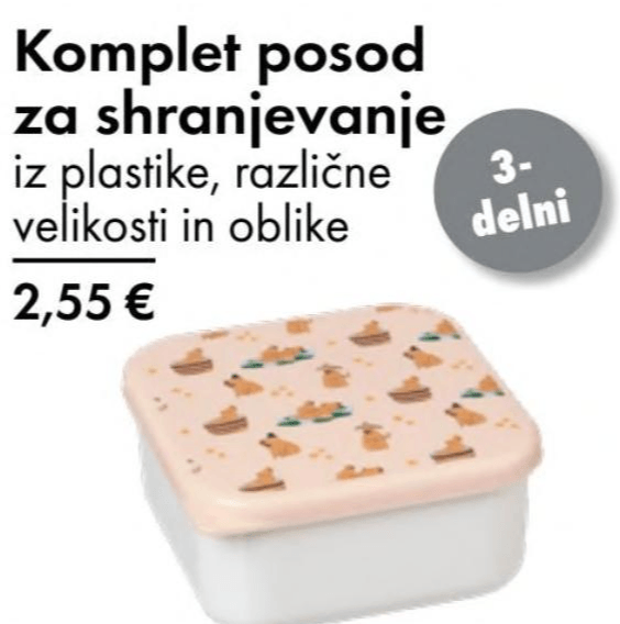 Komplet posod za shranjevanje