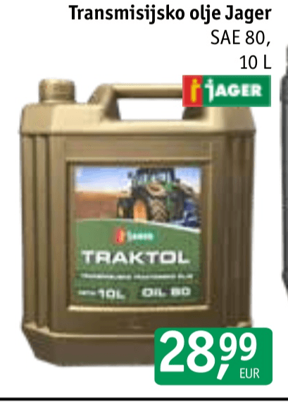 Transmisijsko olje Jager SAE 80 10 L