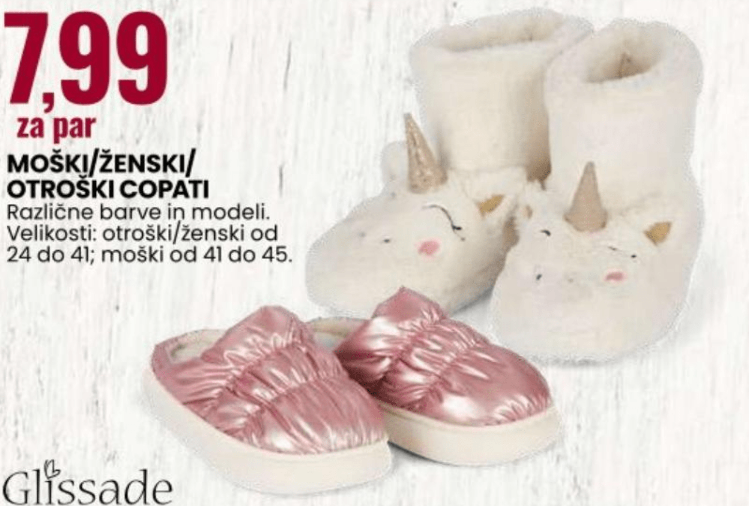 Moški/Ženski/Otroški copati za par