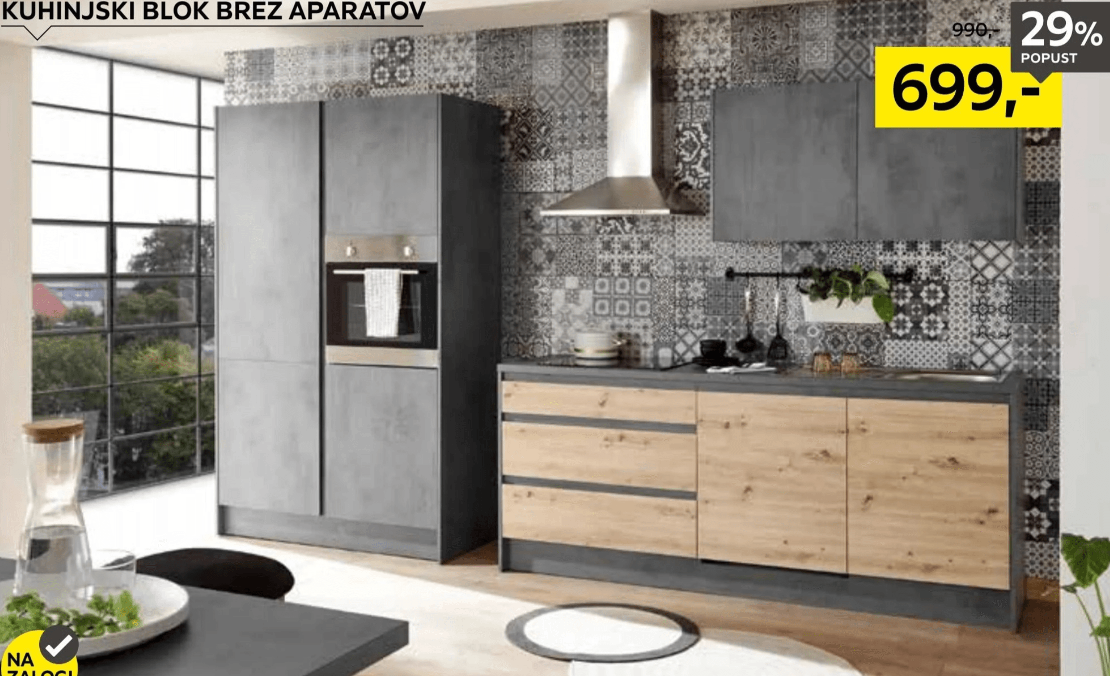 Xora Kuhinjski blok brez aparatov 210x190x60 cm