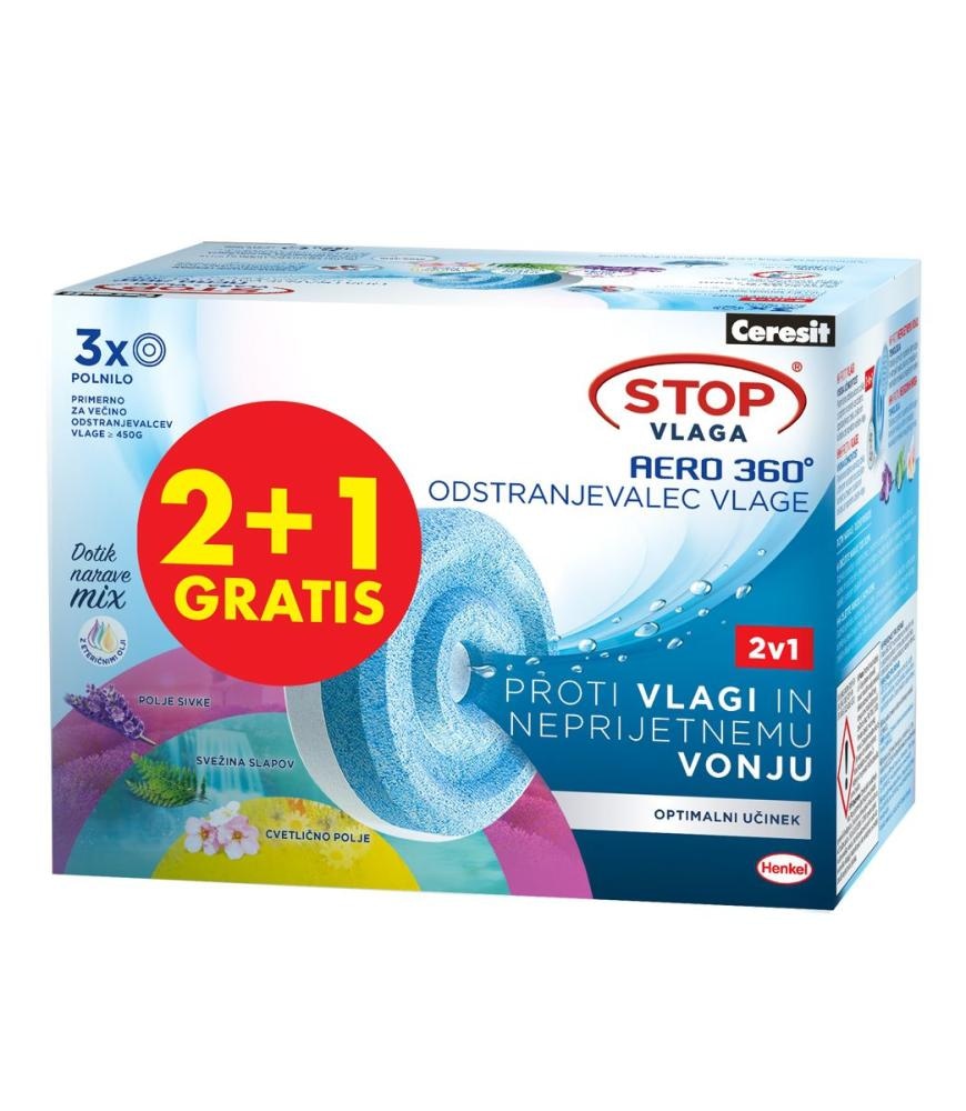 Tableta Ceresit Stop Aero 360° Scents Mix 3x 450 g