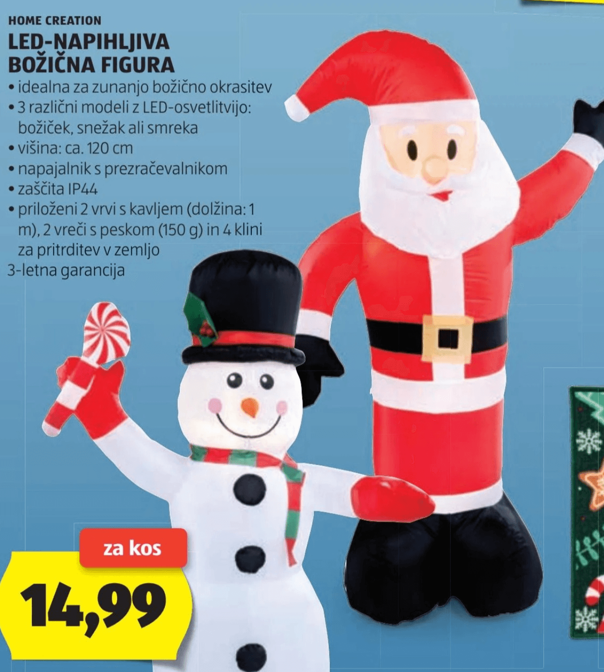 LED-Napihljiva božična figura