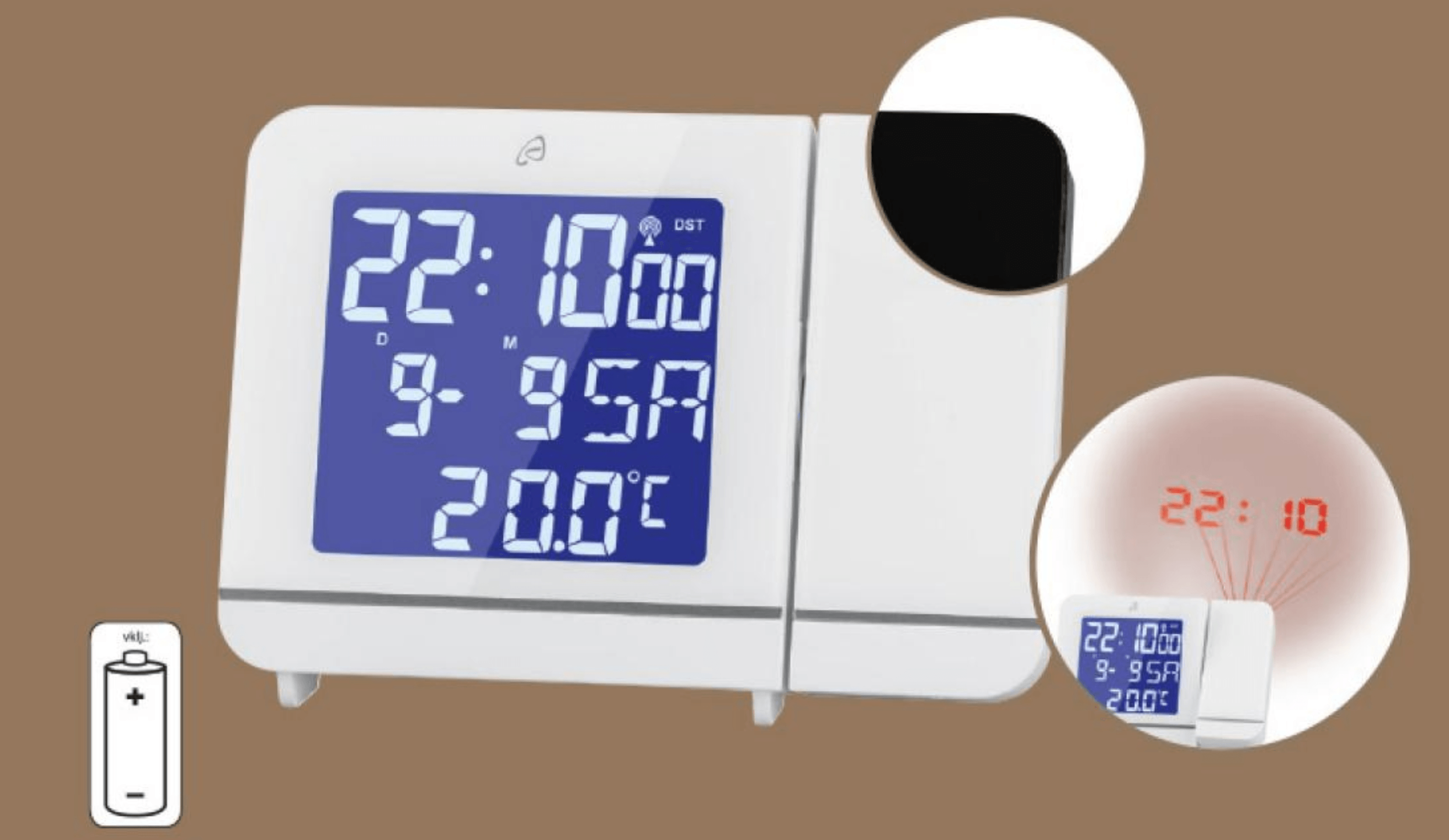 Auriol Radijsko vodena budilka s projekcijo