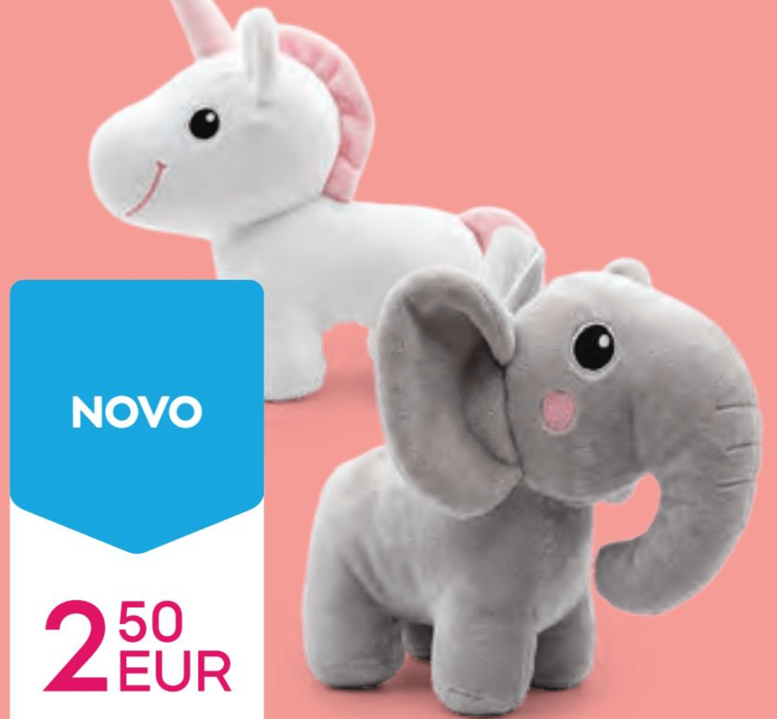 Plišasta igrača slon ali samorog - Akcija v trgovini Pepco