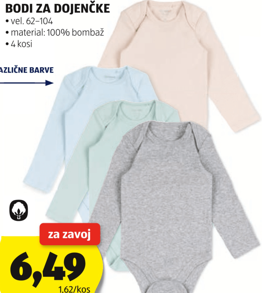 Lily & Dan Bodi za dojenčke 4 kosi - Akcija v trgovini Hofer