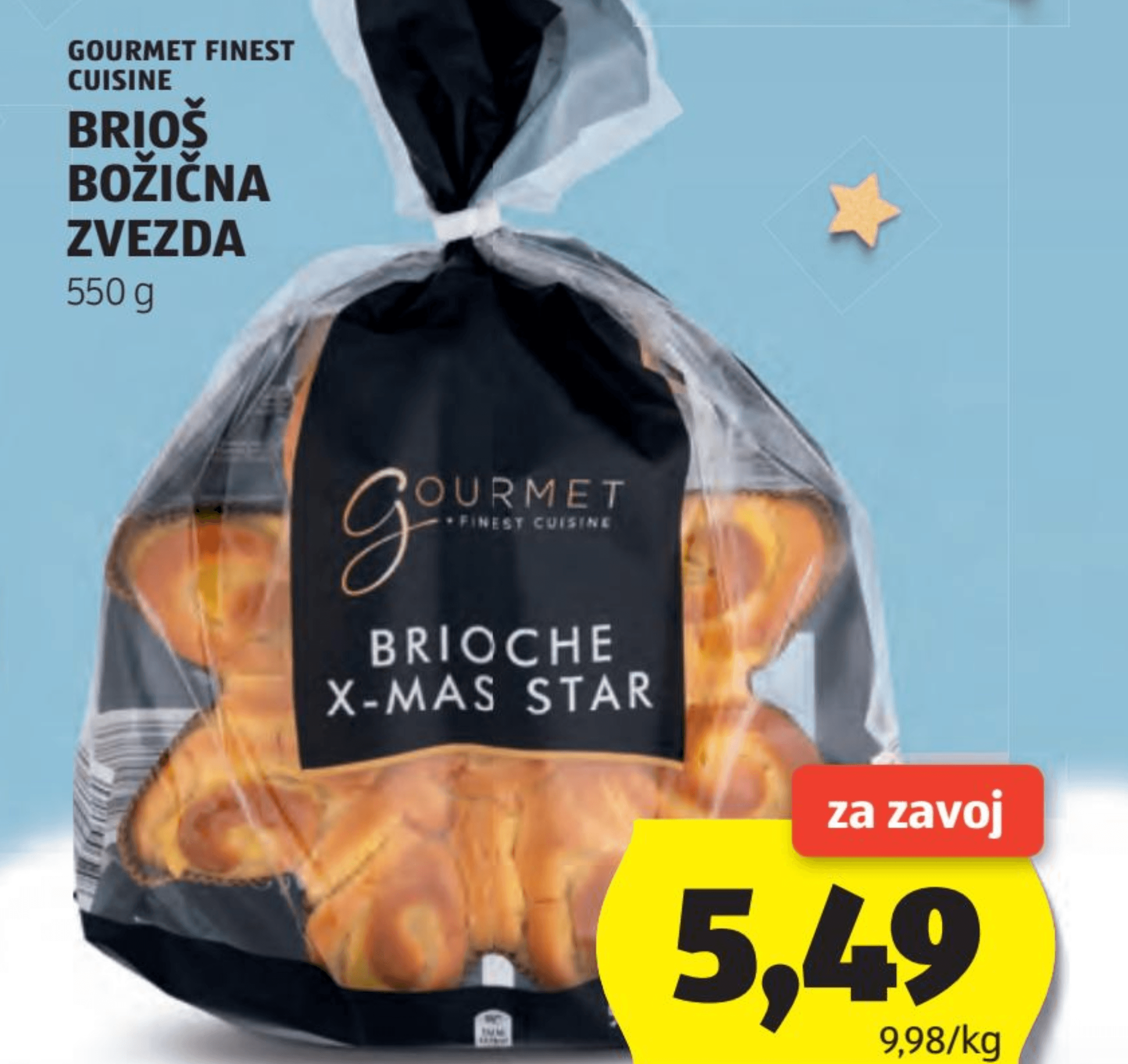 Gourmet Finest Cuisine Brioš Božična zvezda 550 g