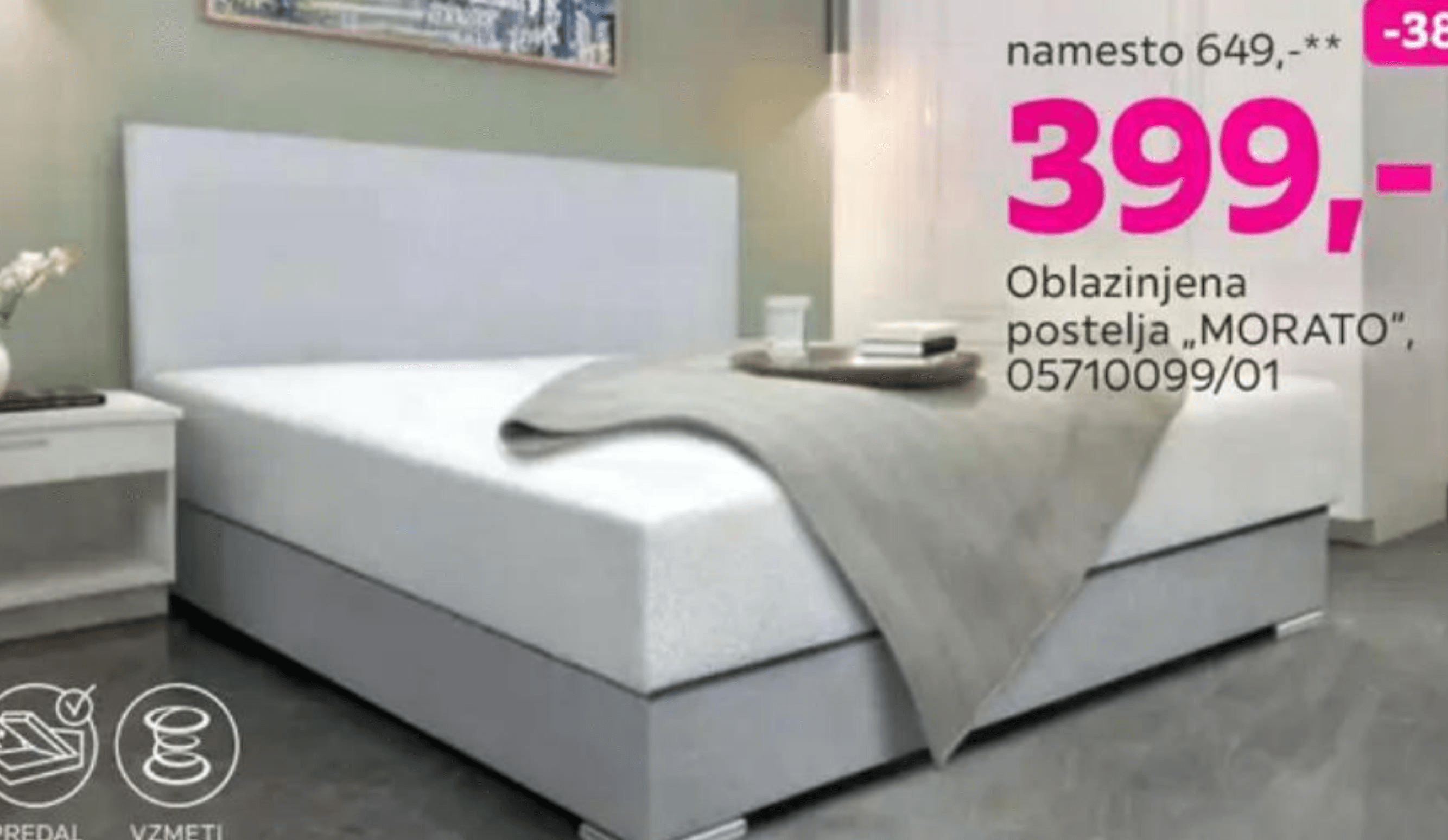 Oblazinjena postelja "MORATO"