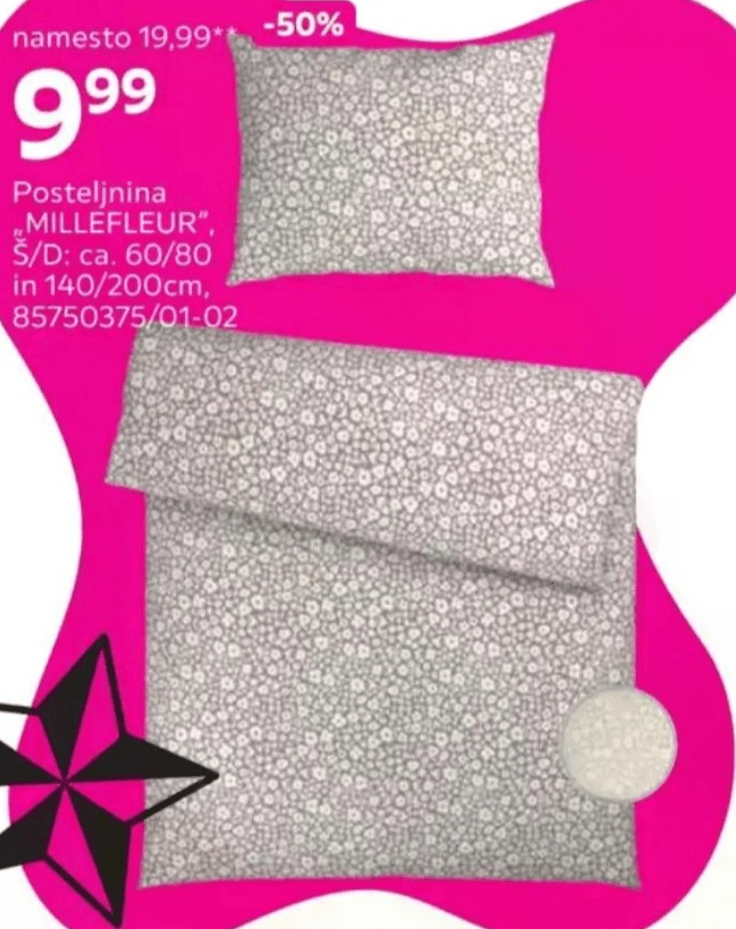 Posteljnina „MILLEFLEUR"