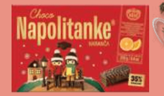 Čokoladne Napolitanke s Pomarančo Kraš 250 g Kraš