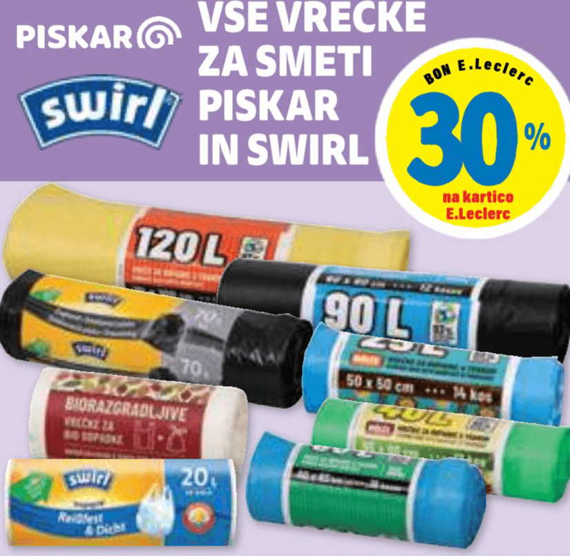 Vrečke za smeti Piskar in Swirl