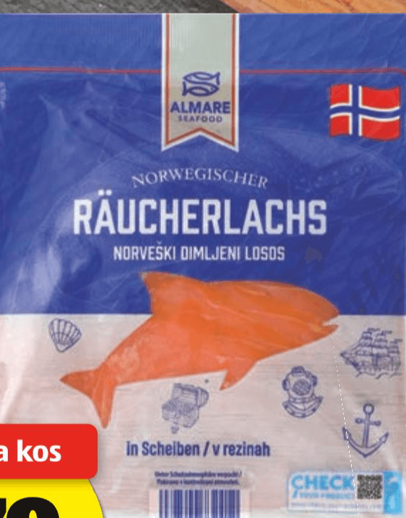 ALMARE SEAFOOD Dimljeni Losos 200 g
