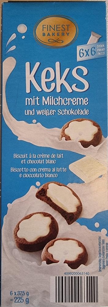 Finest Bakery Keks mit Milchcreme und Milchschokolade 225 g