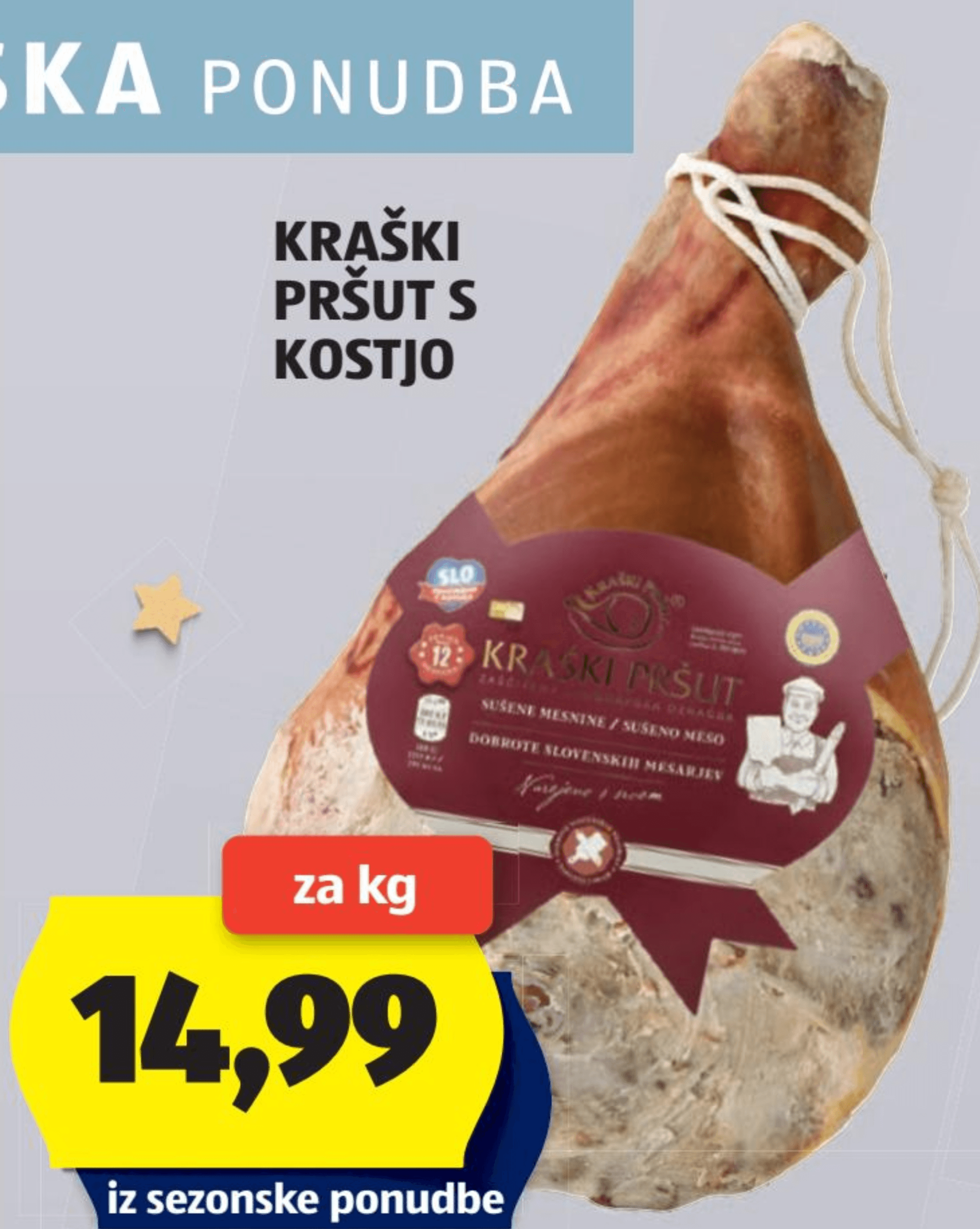 Kraški pršut s kostjo