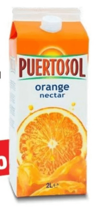 Puertosol Pomarančni nektar 2 L - Akcija v trgovini Eurospin