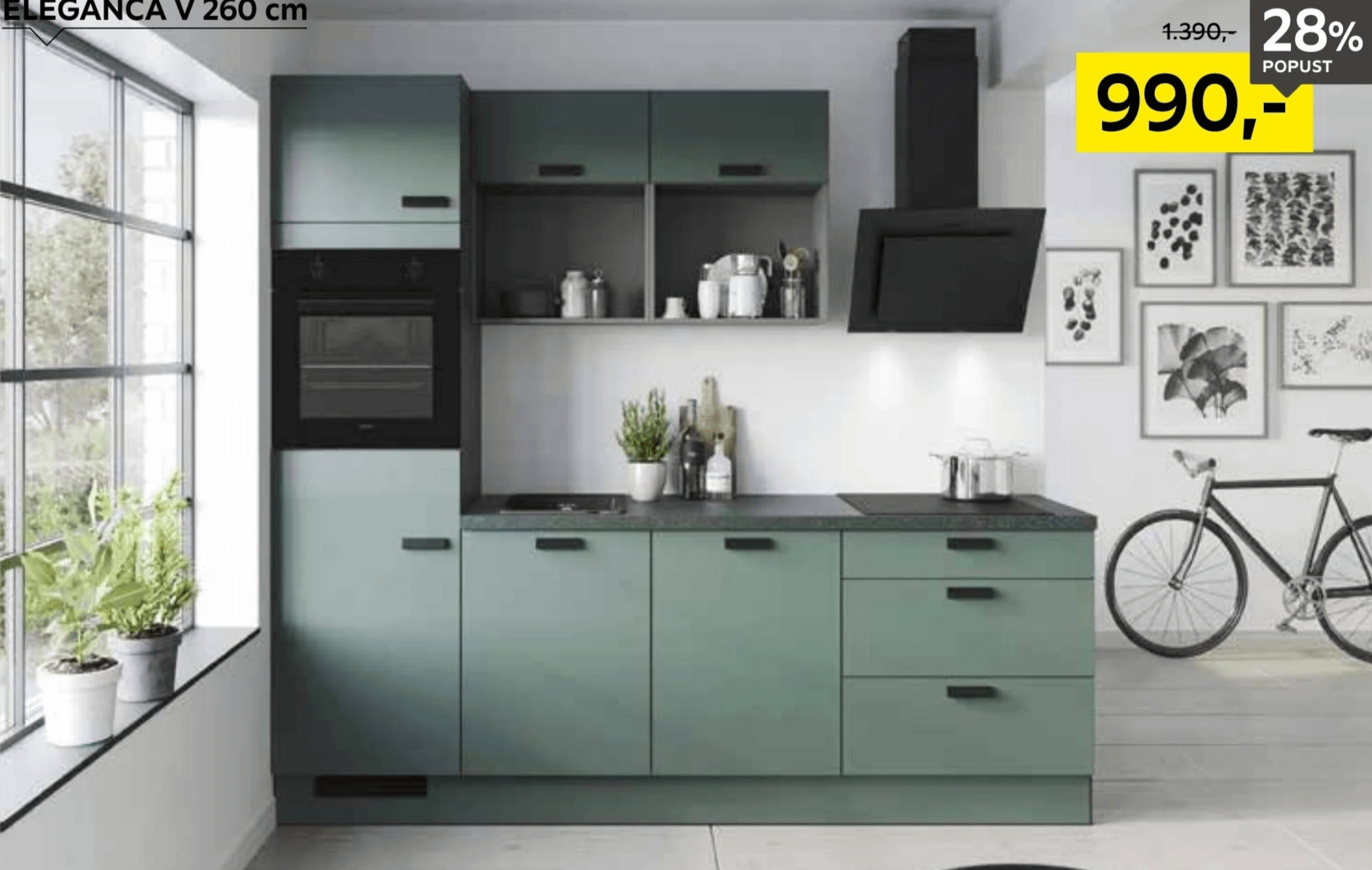 Kuhinjski blok Eleganca V 260 cm