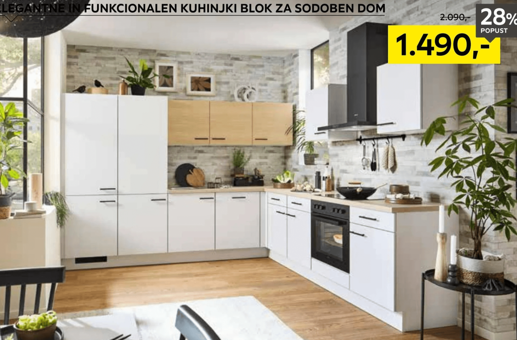 Moderna kotna kuhinja