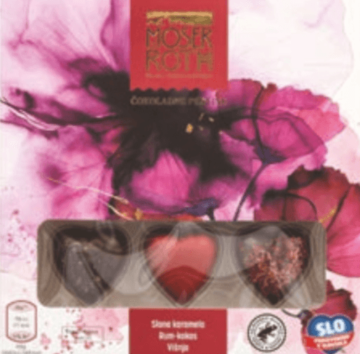 Moser Roth Polnjeni pralineji v obliki srčka 90 g - Akcija v trgovini Hofer