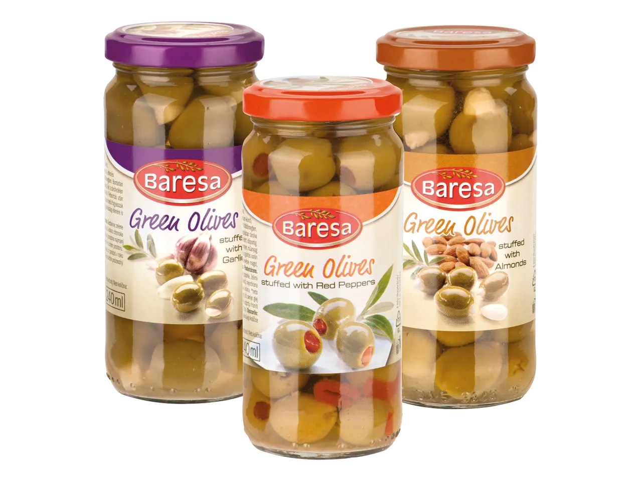 Baresa Polnjene zelene olive 240 ml