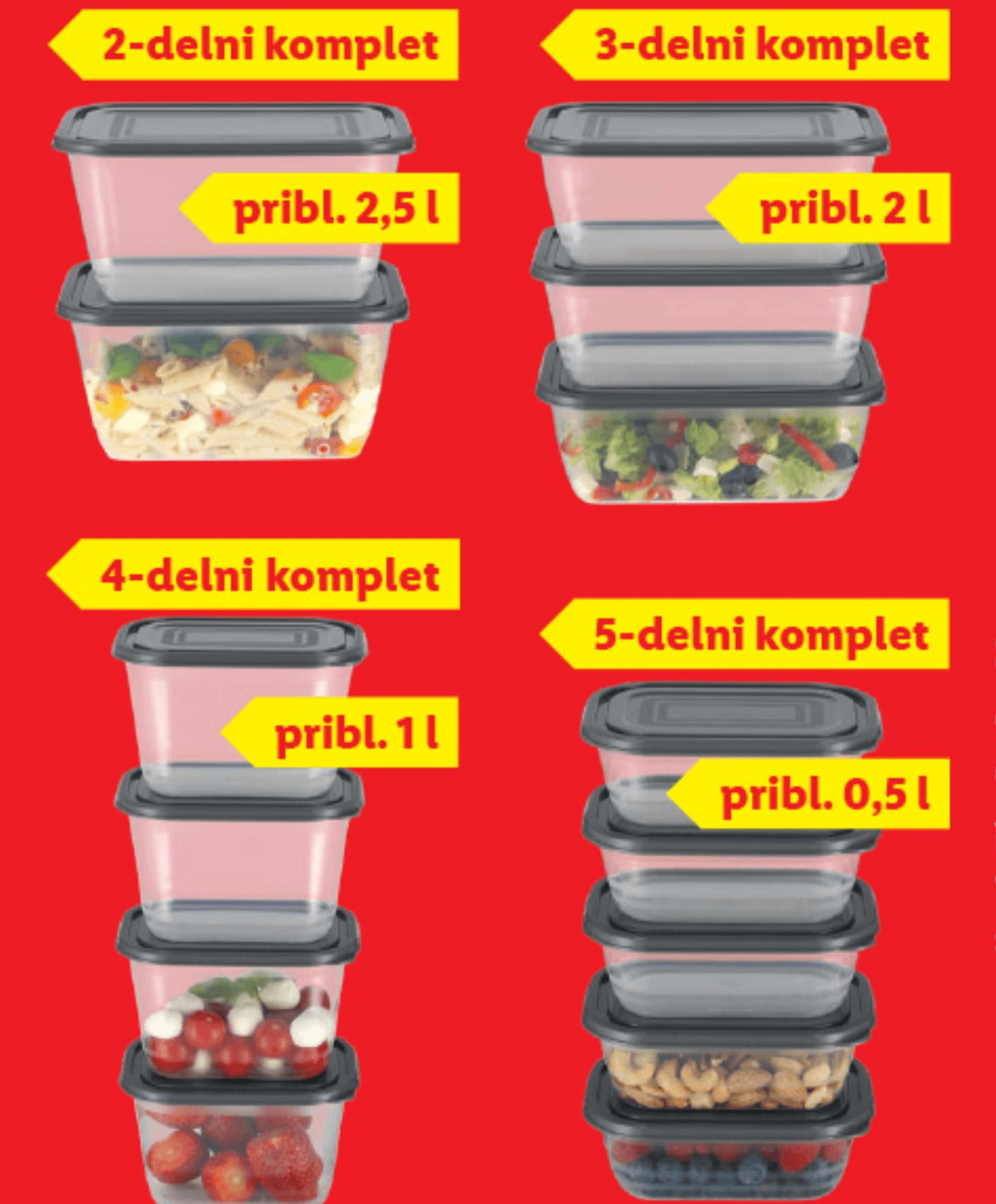 LIVARNO home Komplet posodic za shranjevanje