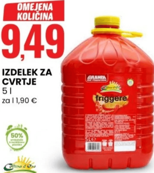 Izdelek za cvrtje 5 l