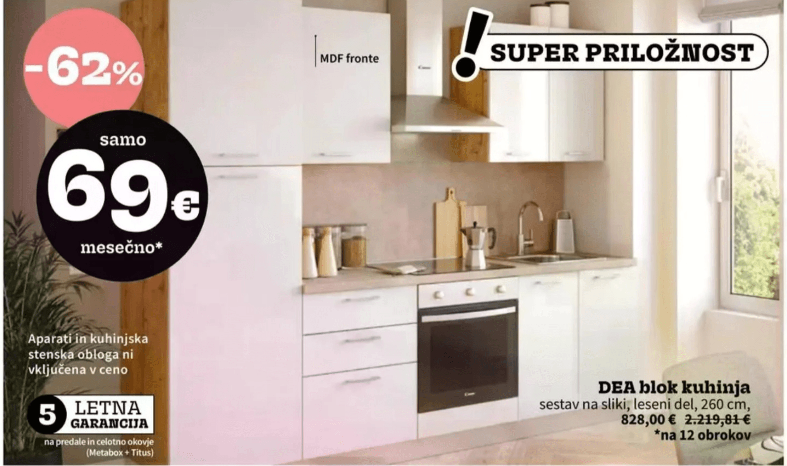 DEA blok kuhinja 260 cm - Akcija v trgovini Prima