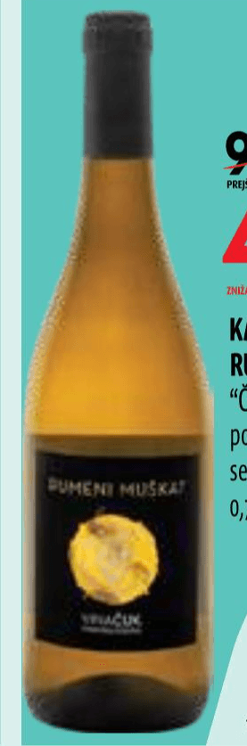 Kakovostno vino ZGP Rumeni Muškat "Čuk" 0,75l