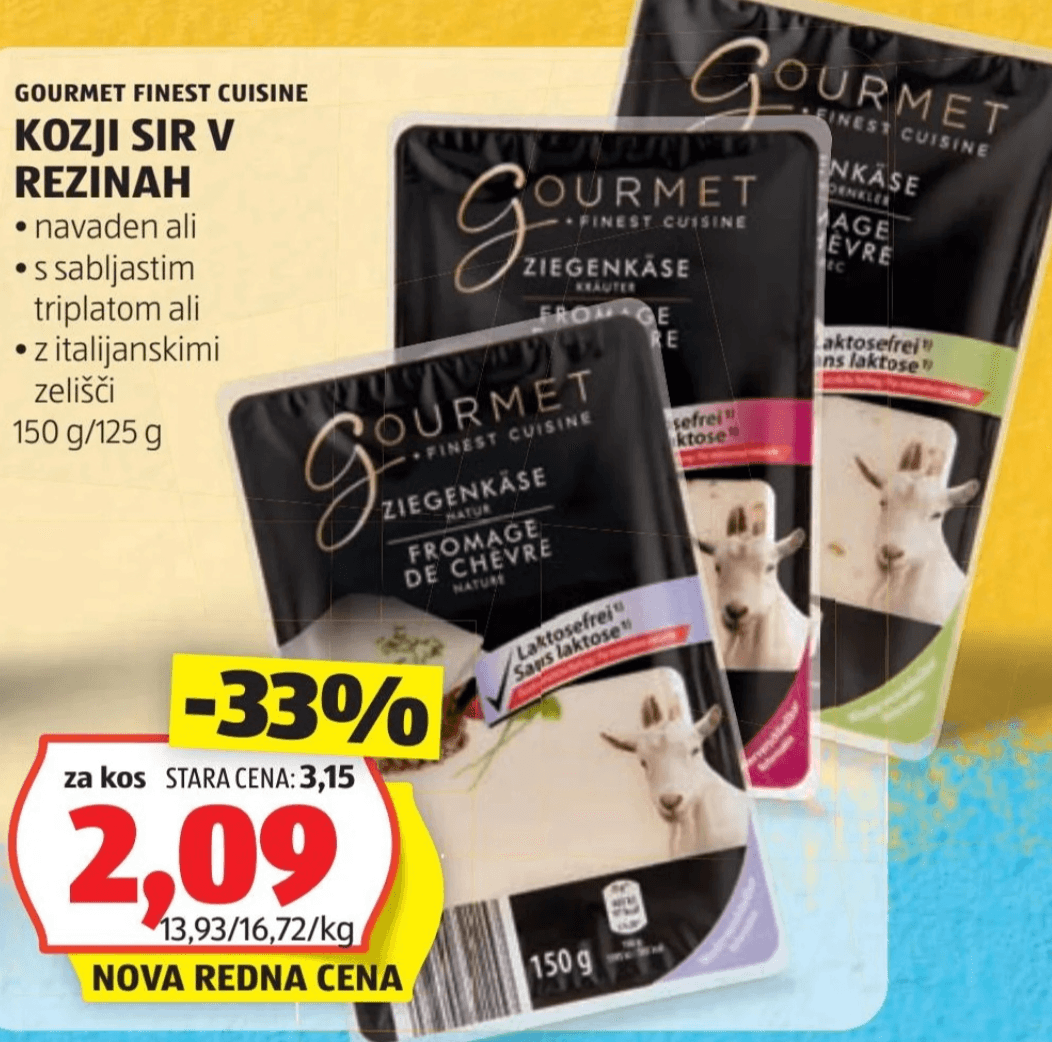 Gourmet Finest Cuisine Kozji Sir v Rezinah 150 g/125 g