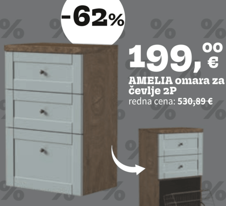 AMELIA omara za čevlje 2P