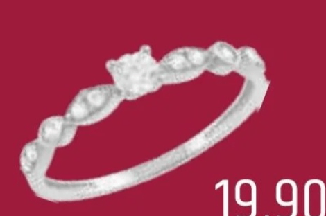 Prstan s cirkonijevimi oksidi - Akcija v trgovini E.Leclerc