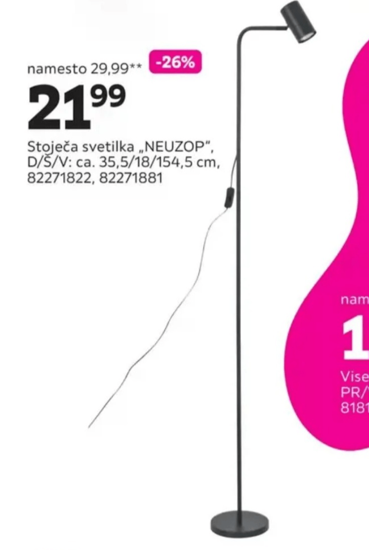 Stoječa svetilka „NEUZOP"