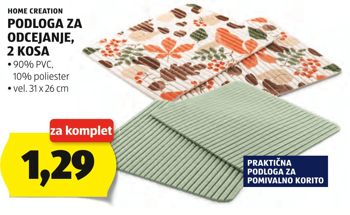 Podloga za odcejanje 2 kosa