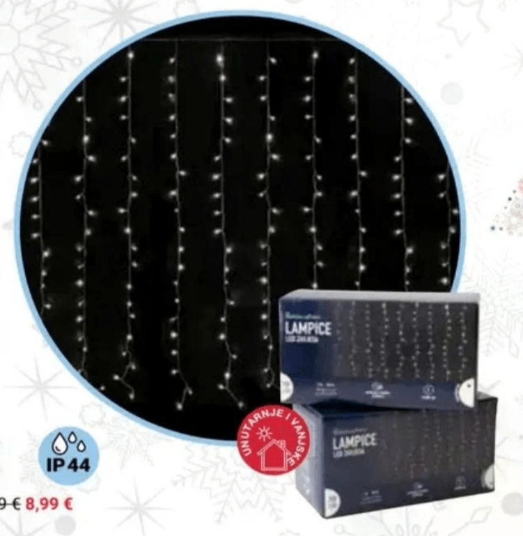 LED božične lučke ZAVJESA 100 L, 1 x 1 m