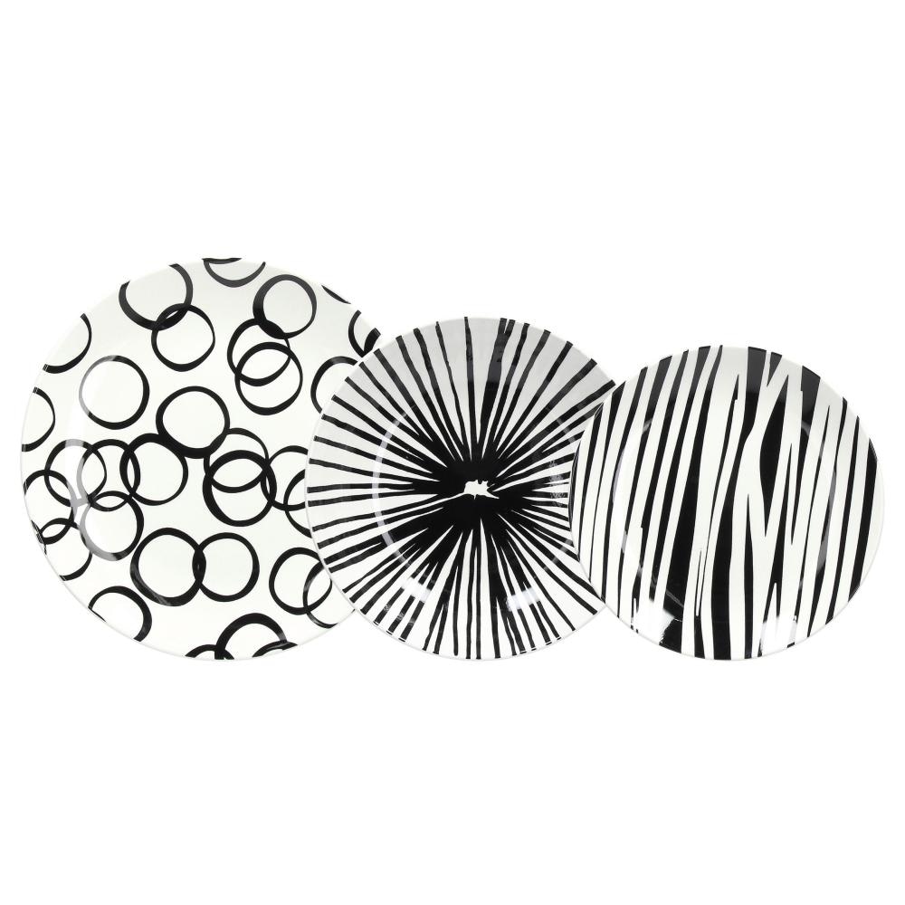 Jedilni servis "MOON OPTICAL BLACK" 18/1 Tognana