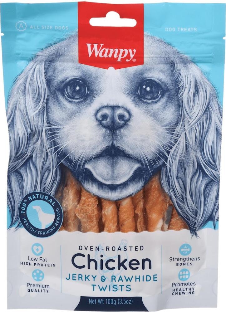 Wanpy Chicken Jerky & Rawhide dopolnilna hrana za pse 100 g