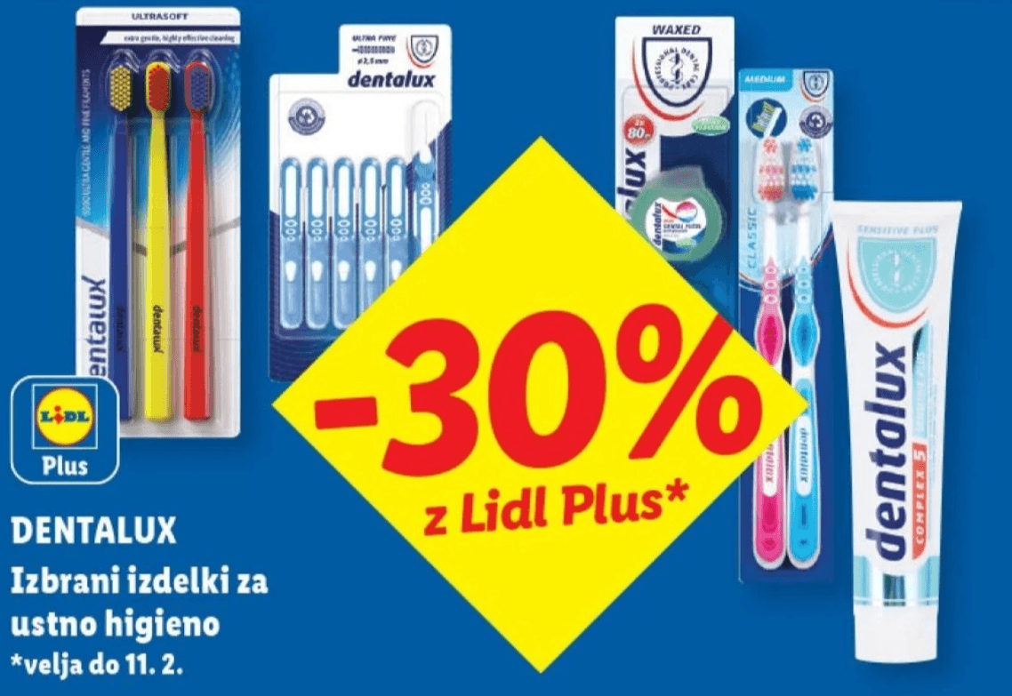 Dentalux Izbrani izdelki za ustno higieno - Akcija v trgovini Lidl
