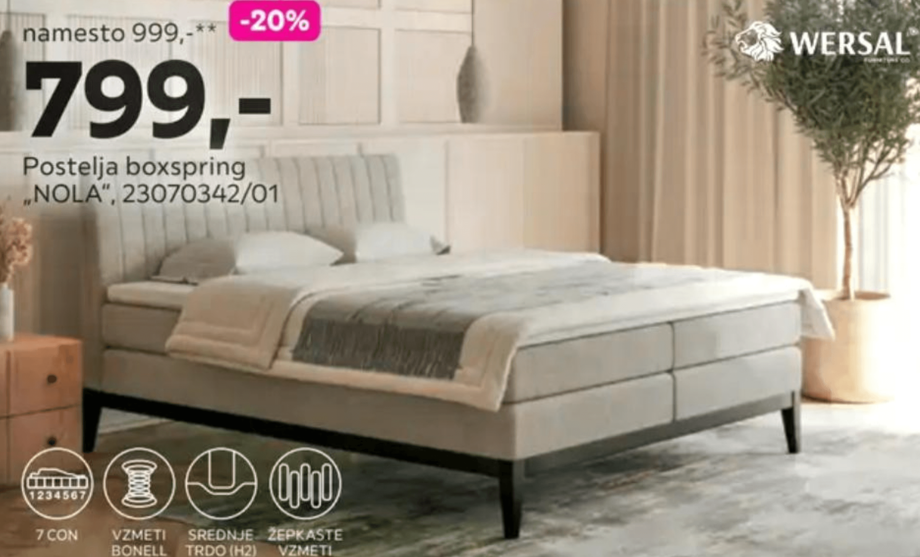 Postelja boxspring „NOLA"