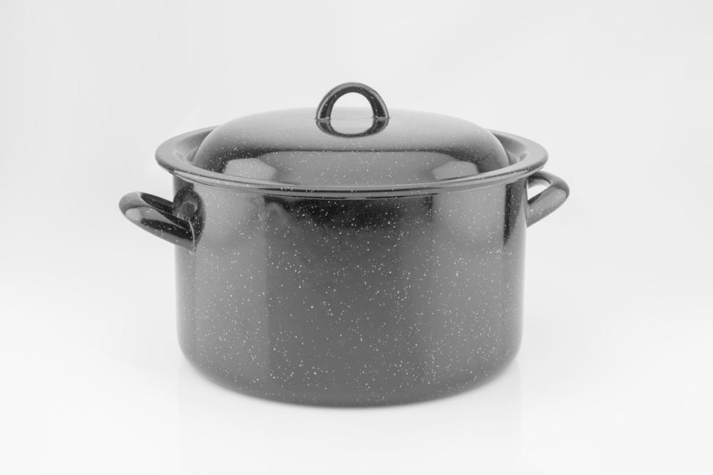 Lonec s pokrovko emajliran 30x25 cm, 17,5 L